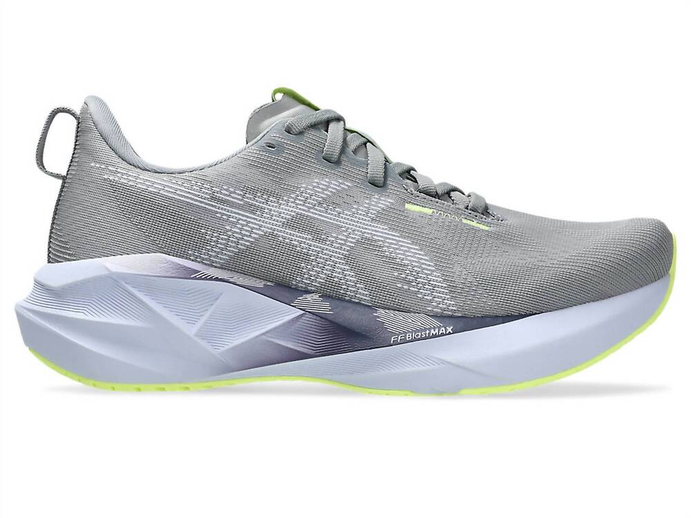 NEW ASICS women's novablast 5 running shoes in gravel blue fade
